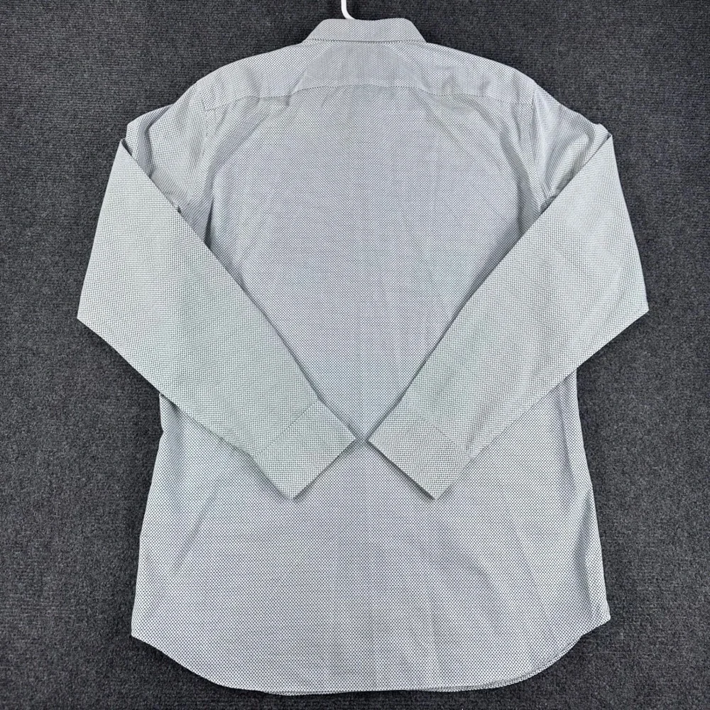 Banana Republic Button Down Mens L Large Tall Grey Geometric Non-Iron Slim Fit